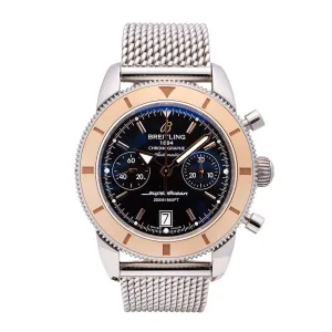Breitling Superocean Heritage Chronograph SS/RG Black Dial 44mm Automatic (Preowned)