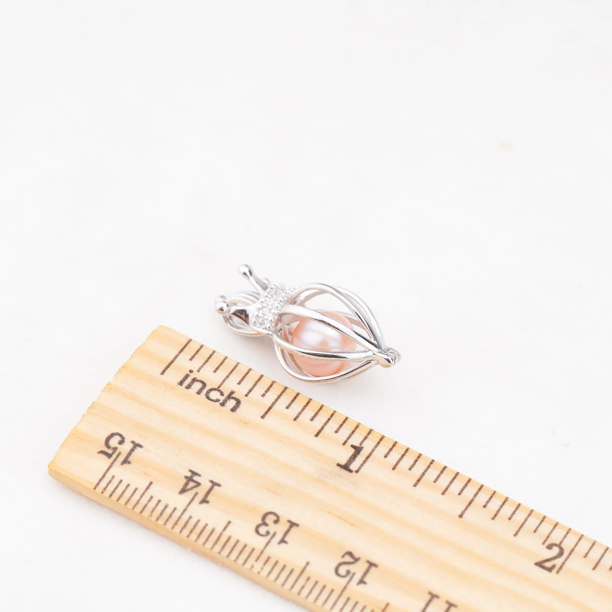 C030102 sterling silver Freshwater pearl cage pendant necklace jewelry locket for pearl party