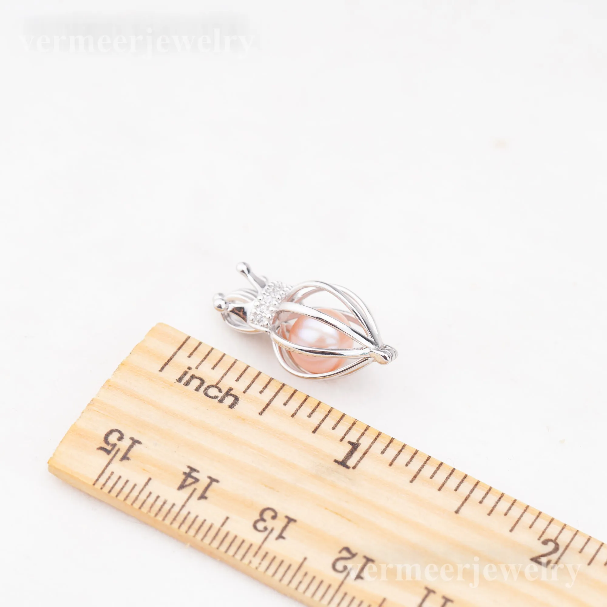 C030102 sterling silver Freshwater pearl cage pendant necklace jewelry locket for pearl party