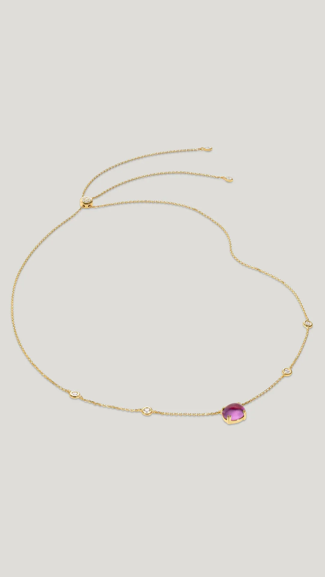Cabochon Necklace Light Pink Gold Vermeil