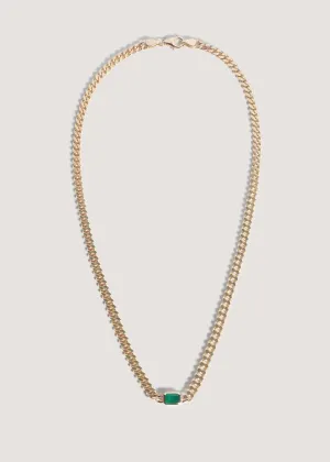 Capri Curb Chain Necklace Emerald