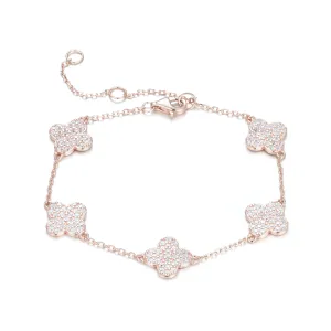 CARMEN FIVE CLOVER ROSE GOLD BRACELET