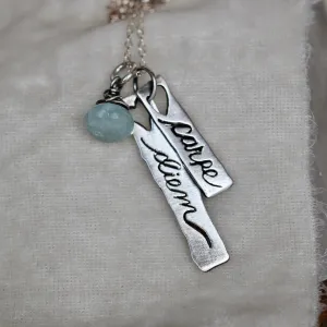 Carpe Diem Sterling silver and  Aquamarine necklace