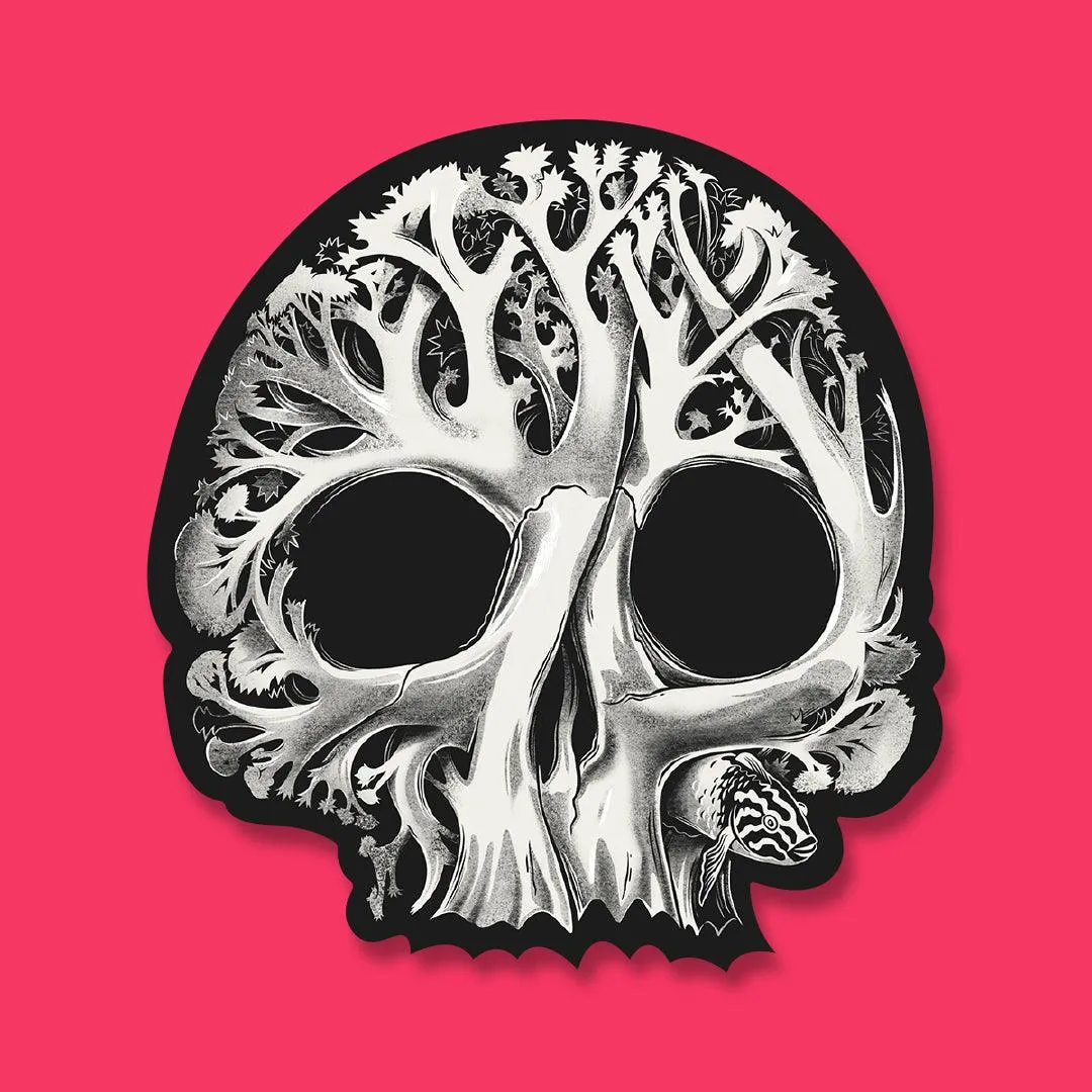 CC X WHOI Coral Skull Sticker