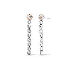 Celebration Drop Hoop Earrings - Silver - 3SCLC0799