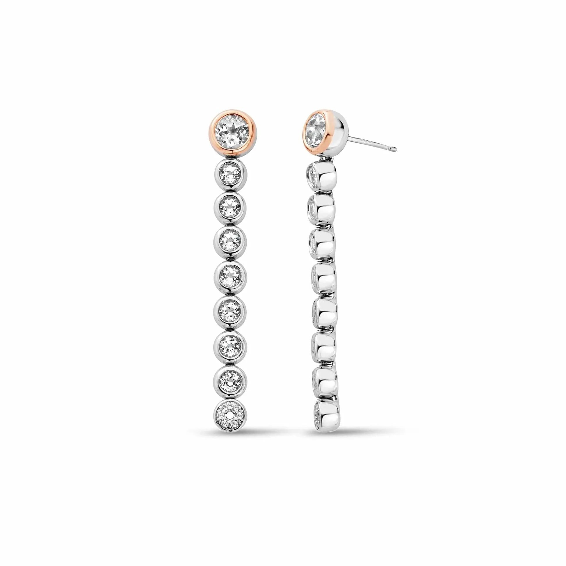 Celebration Drop Hoop Earrings - Silver - 3SCLC0799