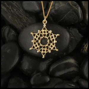 Celtic Starlight Snowflake Pendant in Gold