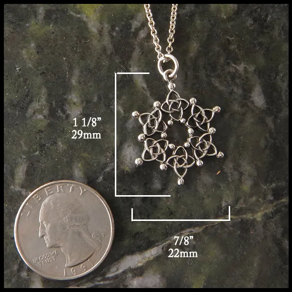 Celtic Starlight Snowflake Pendant in Gold