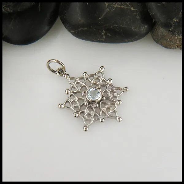 Celtic Starlight Snowflake Pendant in Gold