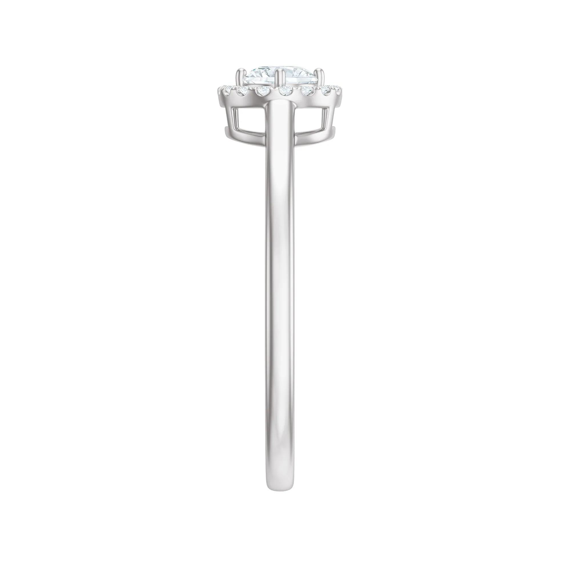 Certified Moissanite Halo Promise Ring in Gold