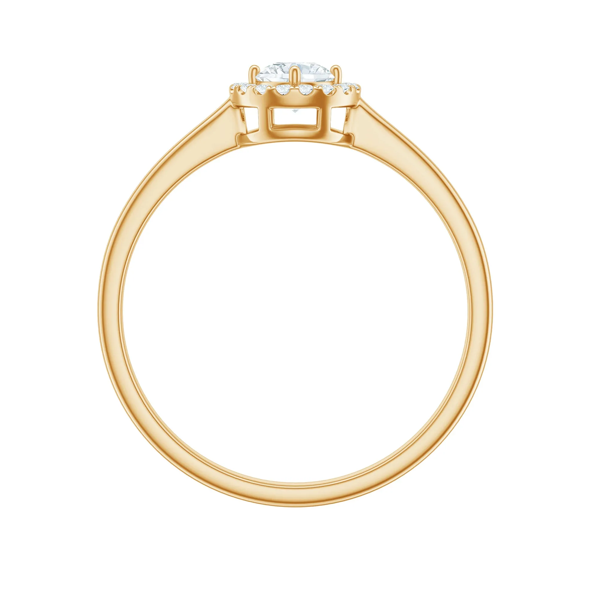 Certified Moissanite Halo Promise Ring in Gold