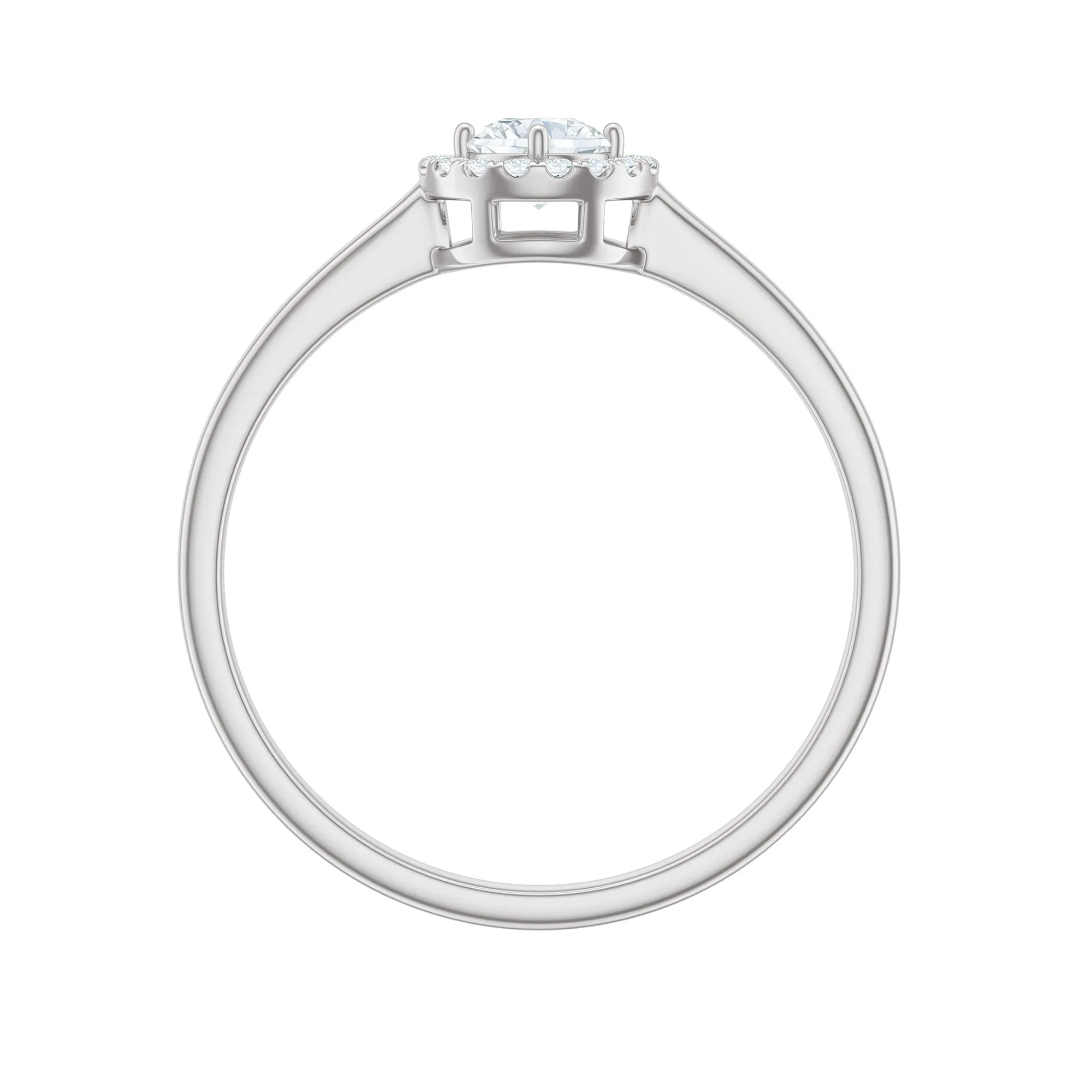 Certified Moissanite Halo Promise Ring in Gold