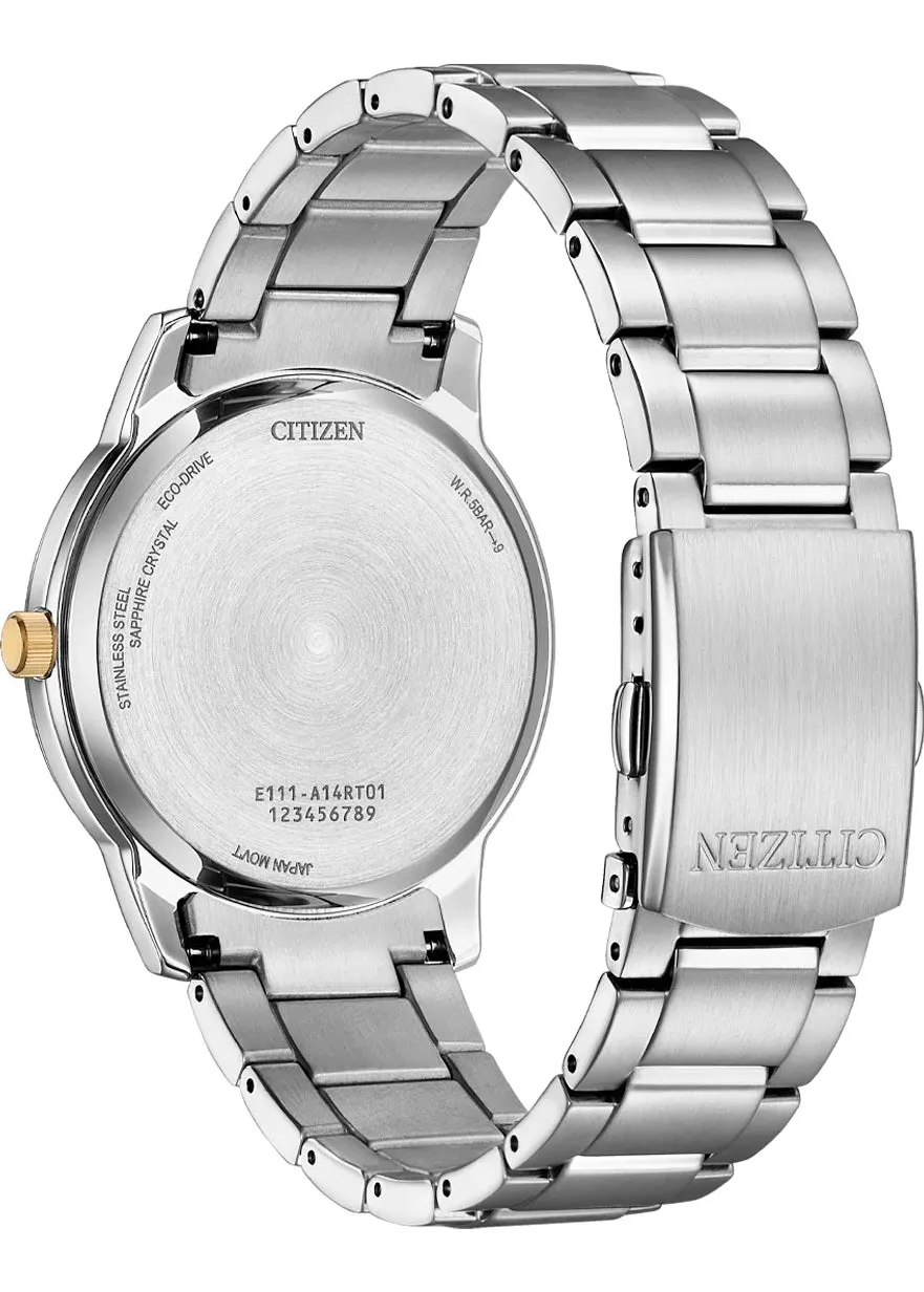 CITIZEN GENTS ECO-DRIVE BLACK DIAL STAINLESS STEEL BM6977-70E