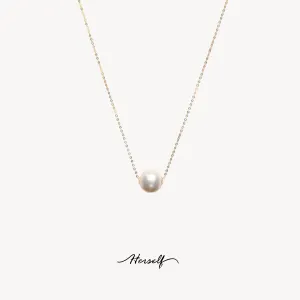Classic Single Pearl Pendant Necklace 18K Gold