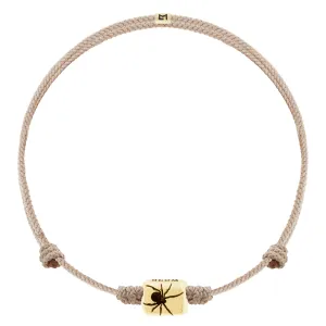 CREATE WORK Spider Ingot on Taupe Cord Bracelet