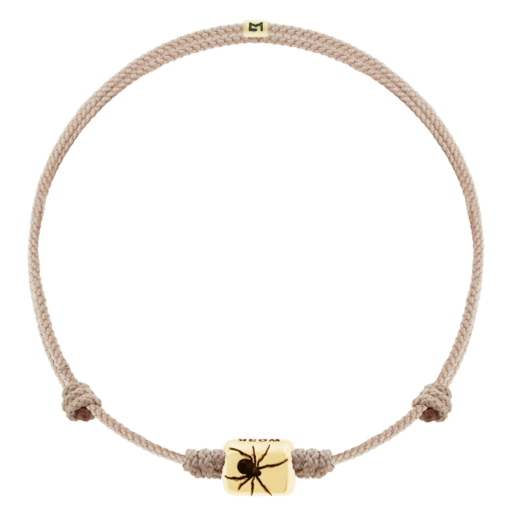 CREATE WORK Spider Ingot on Taupe Cord Bracelet