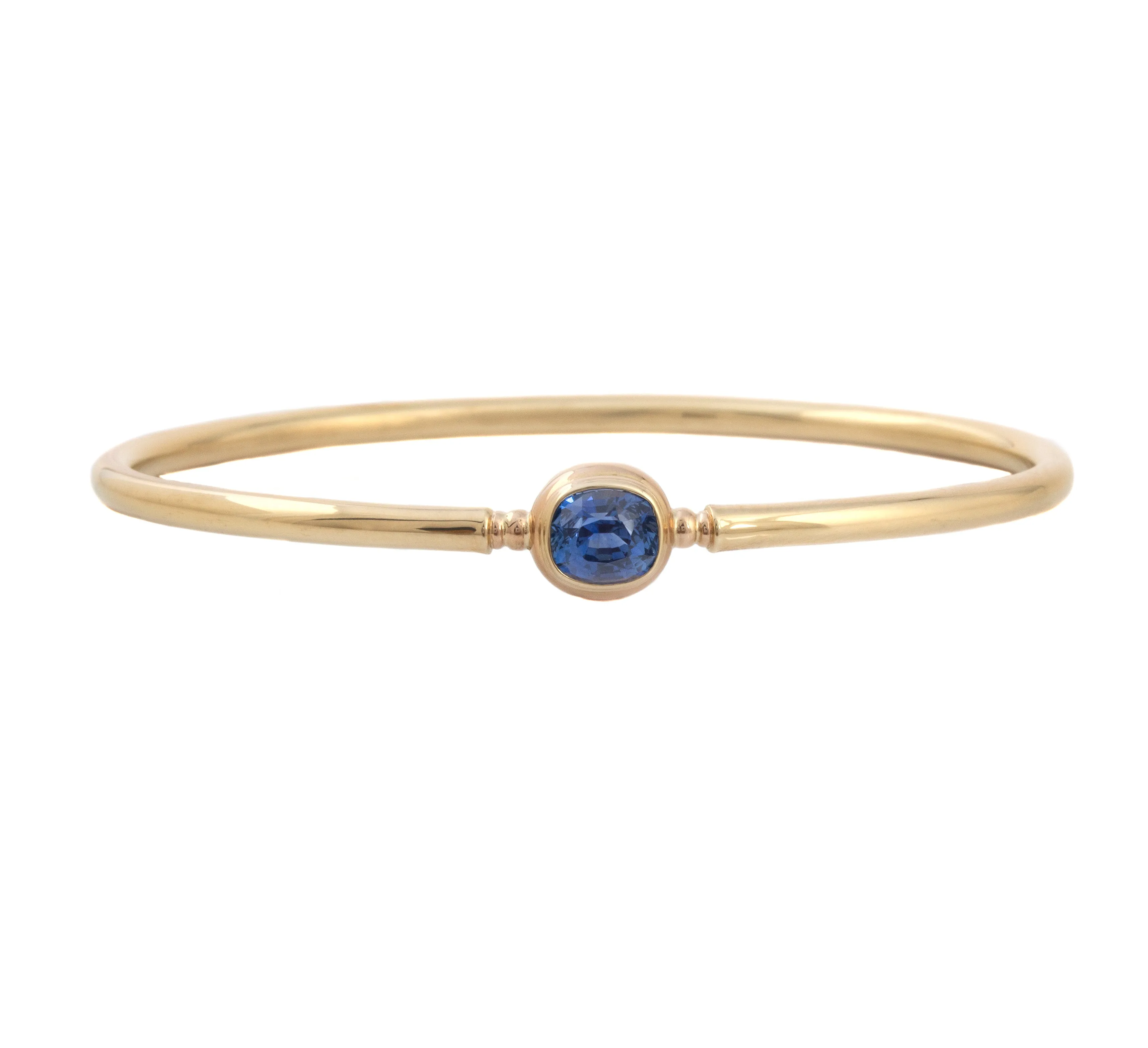 Cushion Cut Blue Sapphire Bangle Bracelet