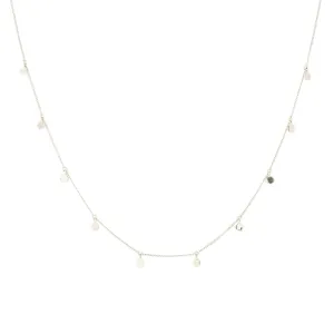 DAINTY POISE DISK NECKLACE - CUBIC ZIRCONIA & SILVER