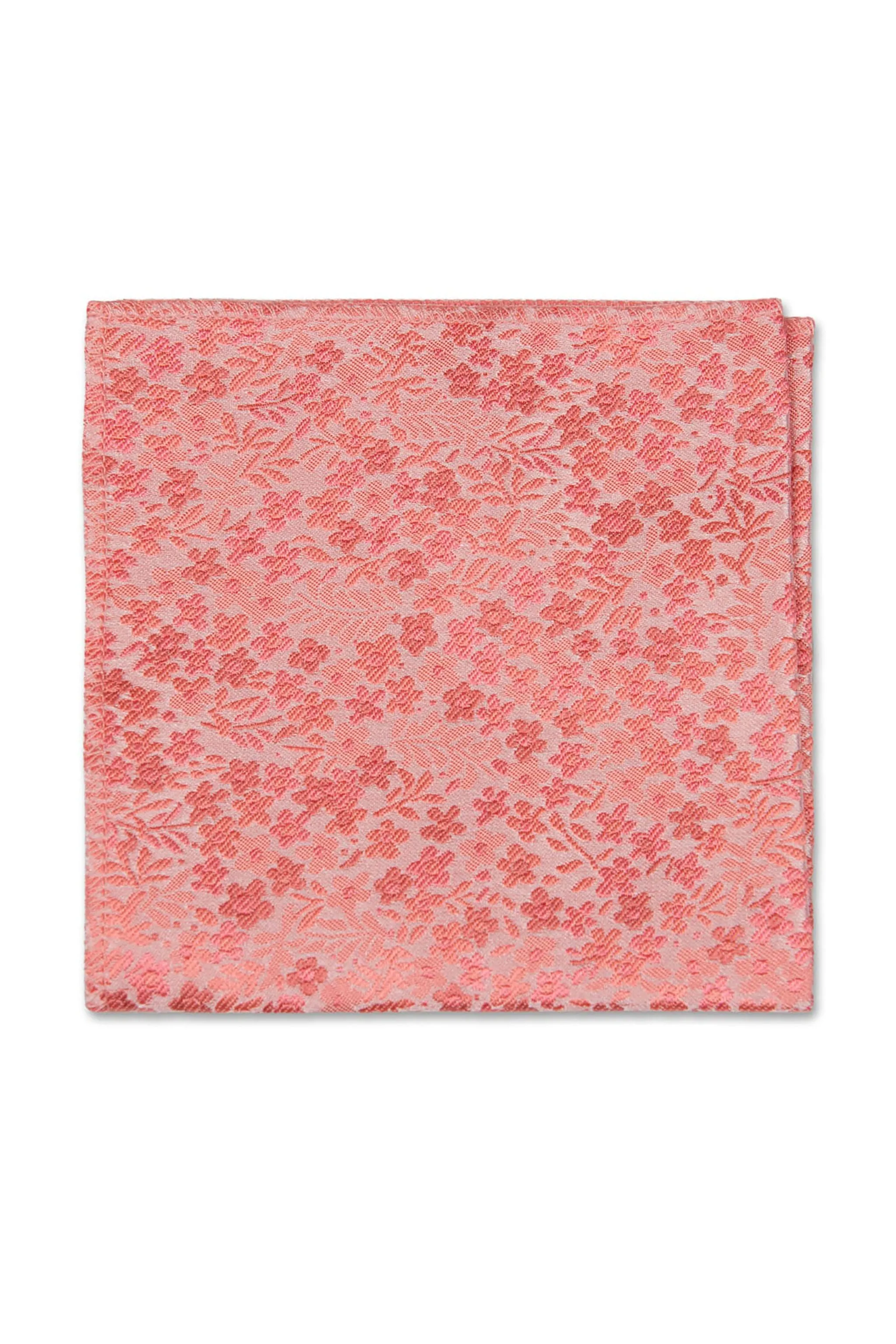 Dark Coral Floral Pocket Square