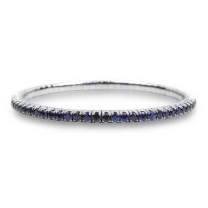David Weisz 18k White Gold Sapphire 5.56cts. Stretch Bracelet