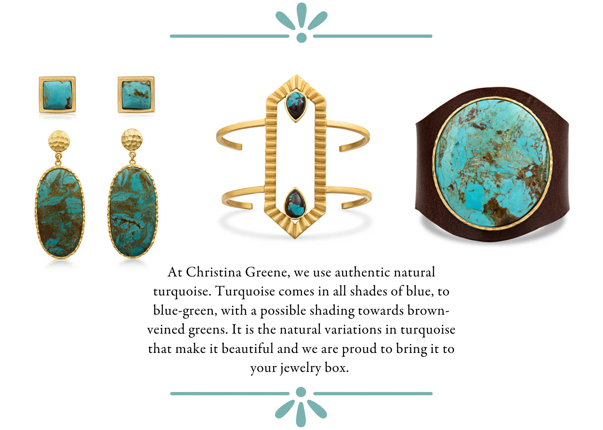 Deco Ovate Earring - Turquoise