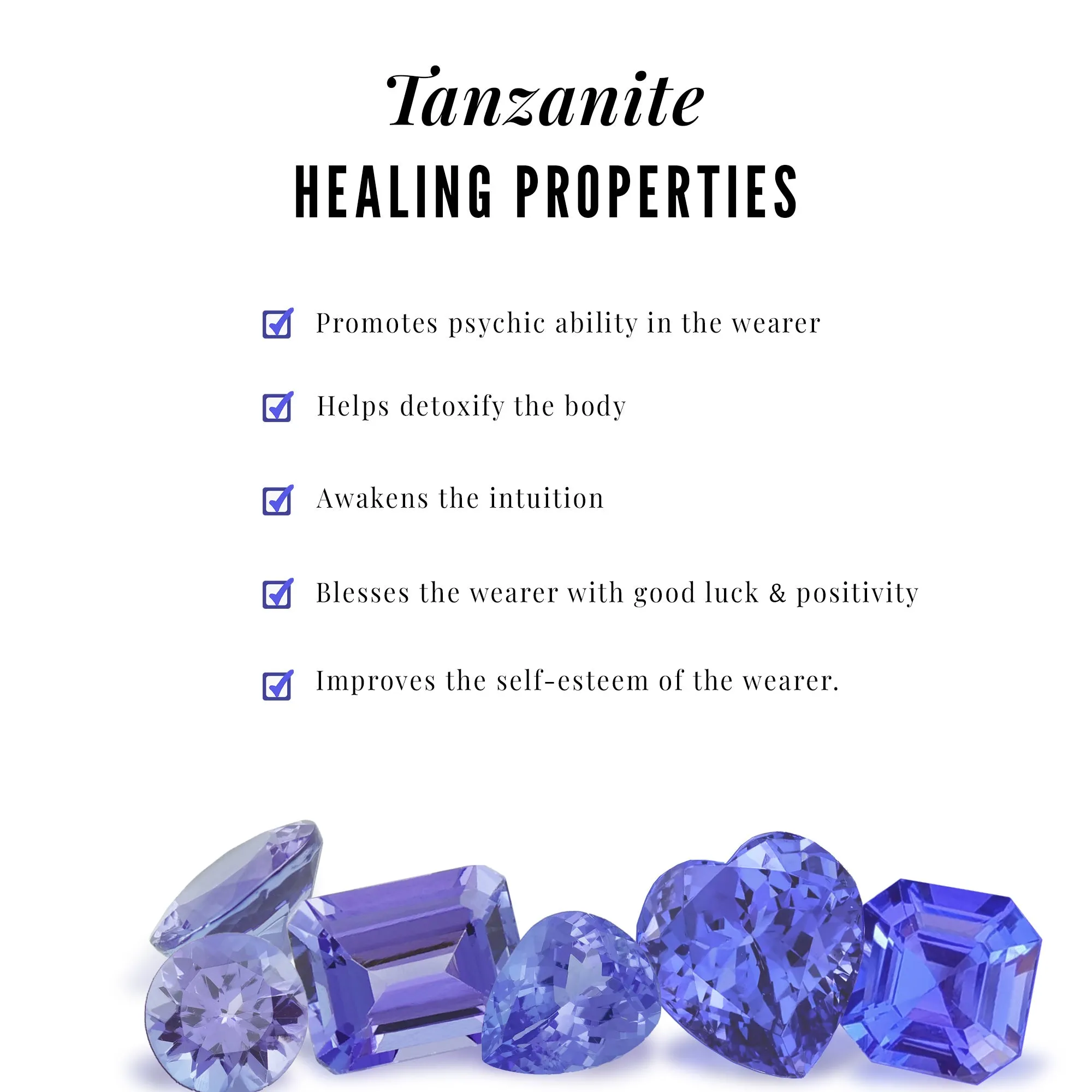 Designer Tanzanite Heart Solitaire Ring with Diamond Side Stones