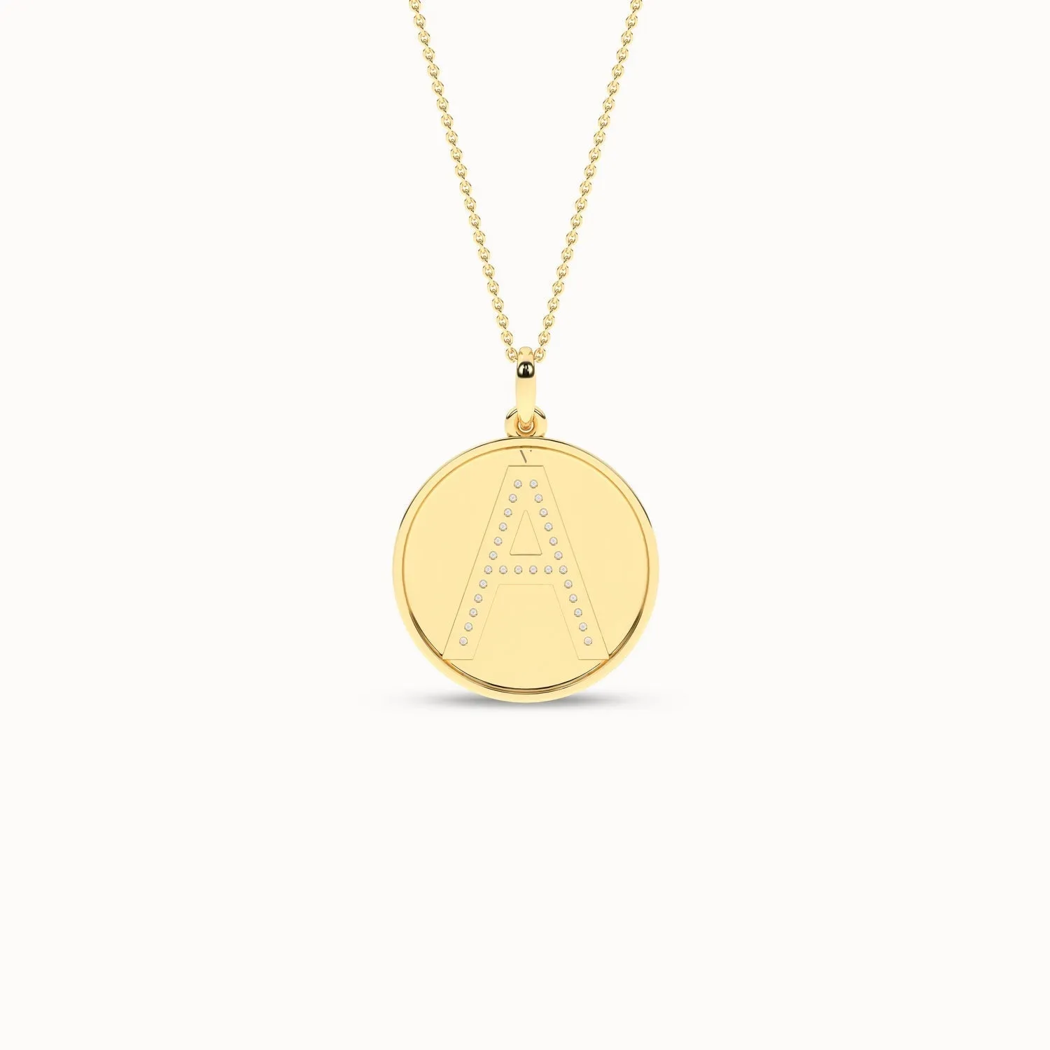 Diamond Initial Disc Necklace