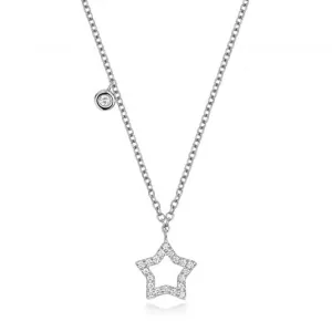 Diamond Jewellery 18ct White Gold Diamond Star Necklace NDQ138W