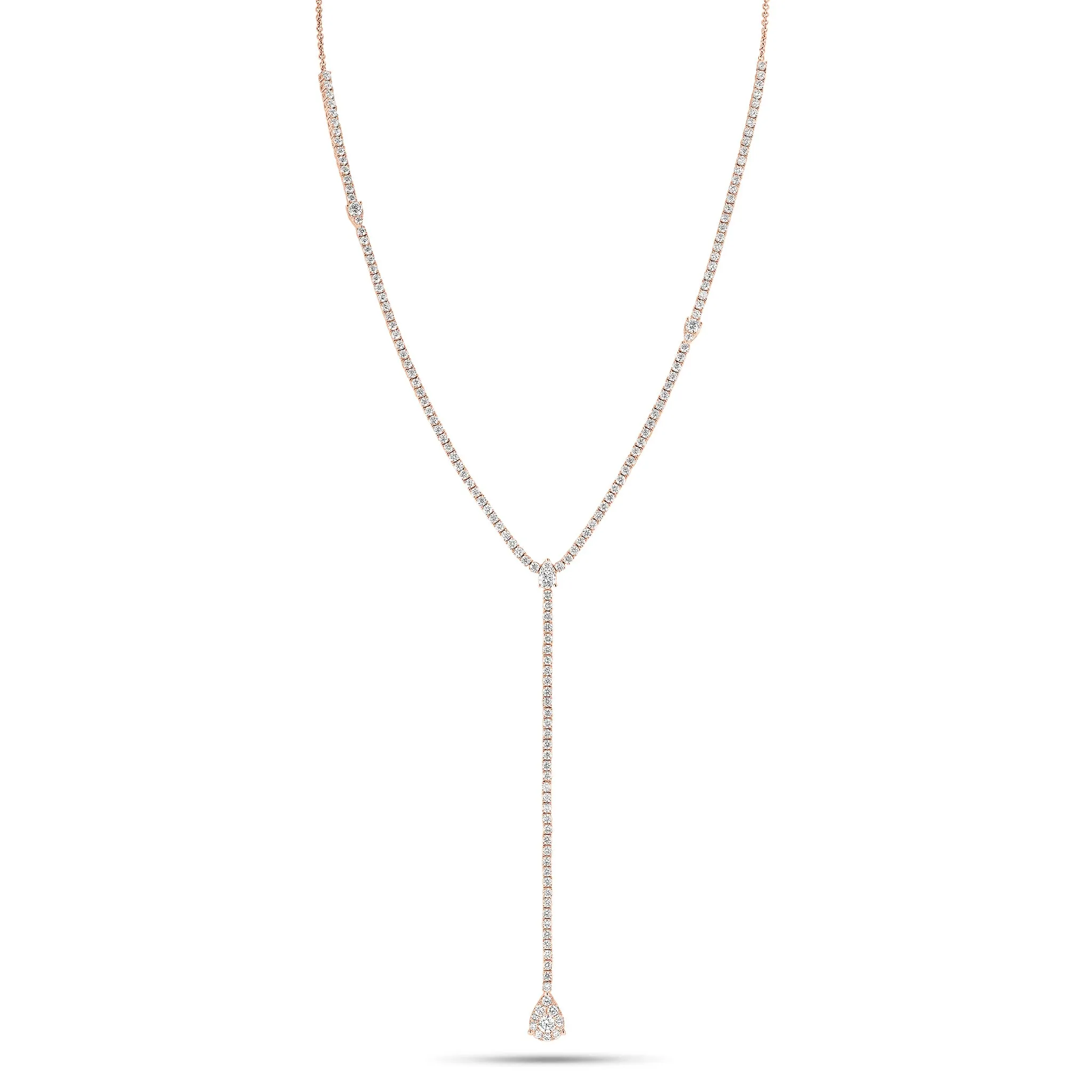 Diamond Teardrop Lariat Necklace