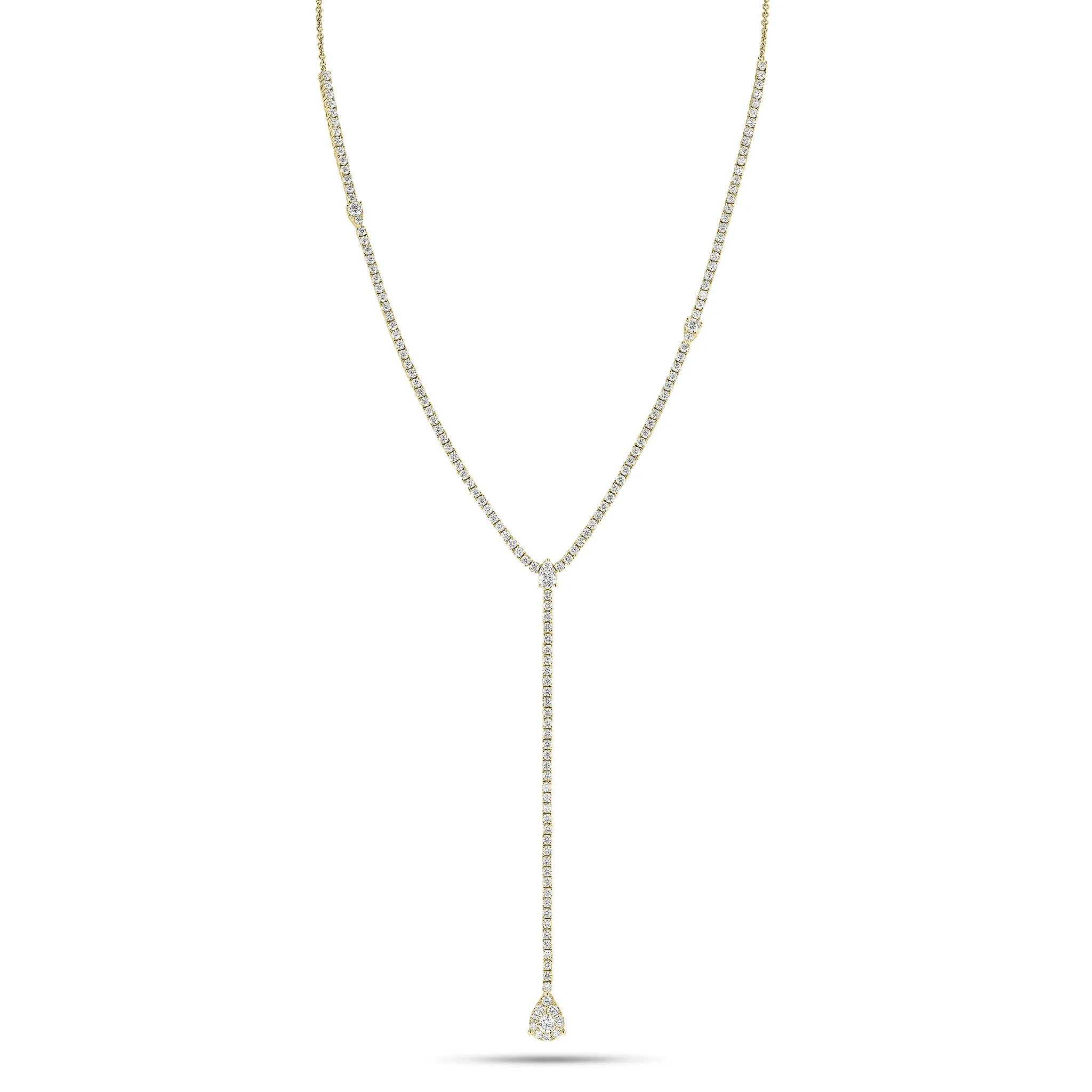 Diamond Teardrop Lariat Necklace