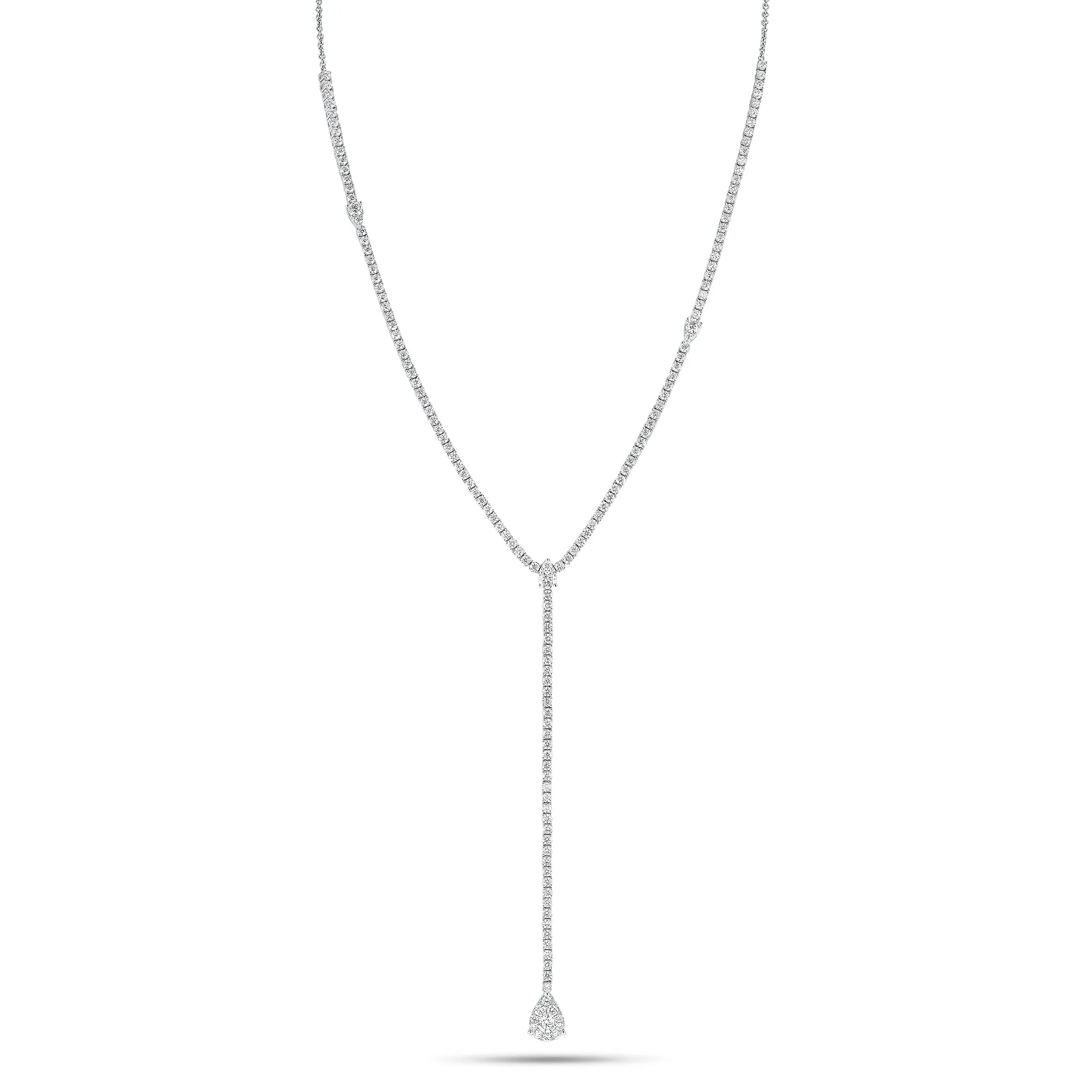 Diamond Teardrop Lariat Necklace