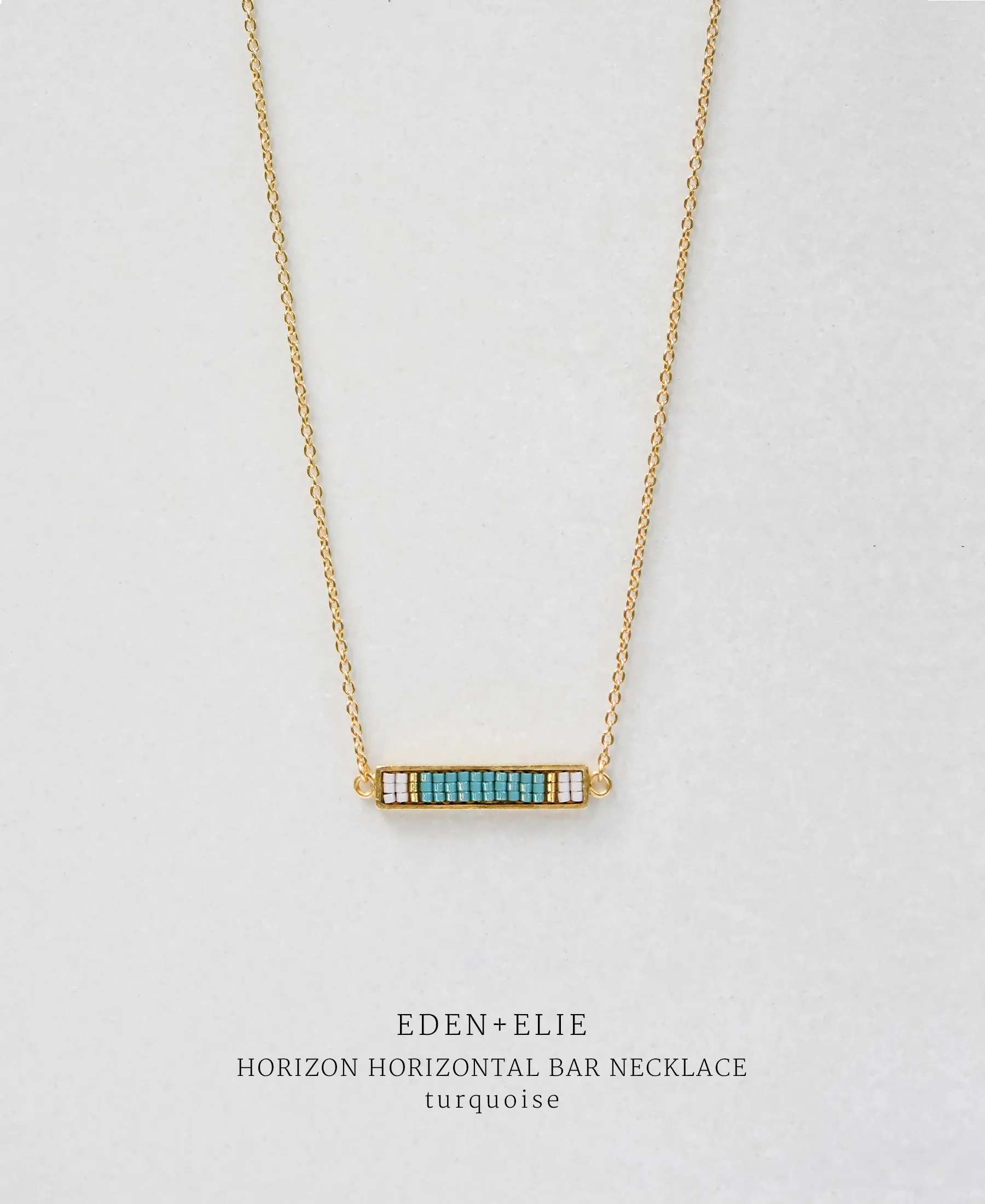 EDEN   ELIE Horizon Horizontal bar necklace - turquoise