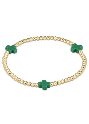 eGIRL SIGNATURE CROSS BRACELET - EMERALD