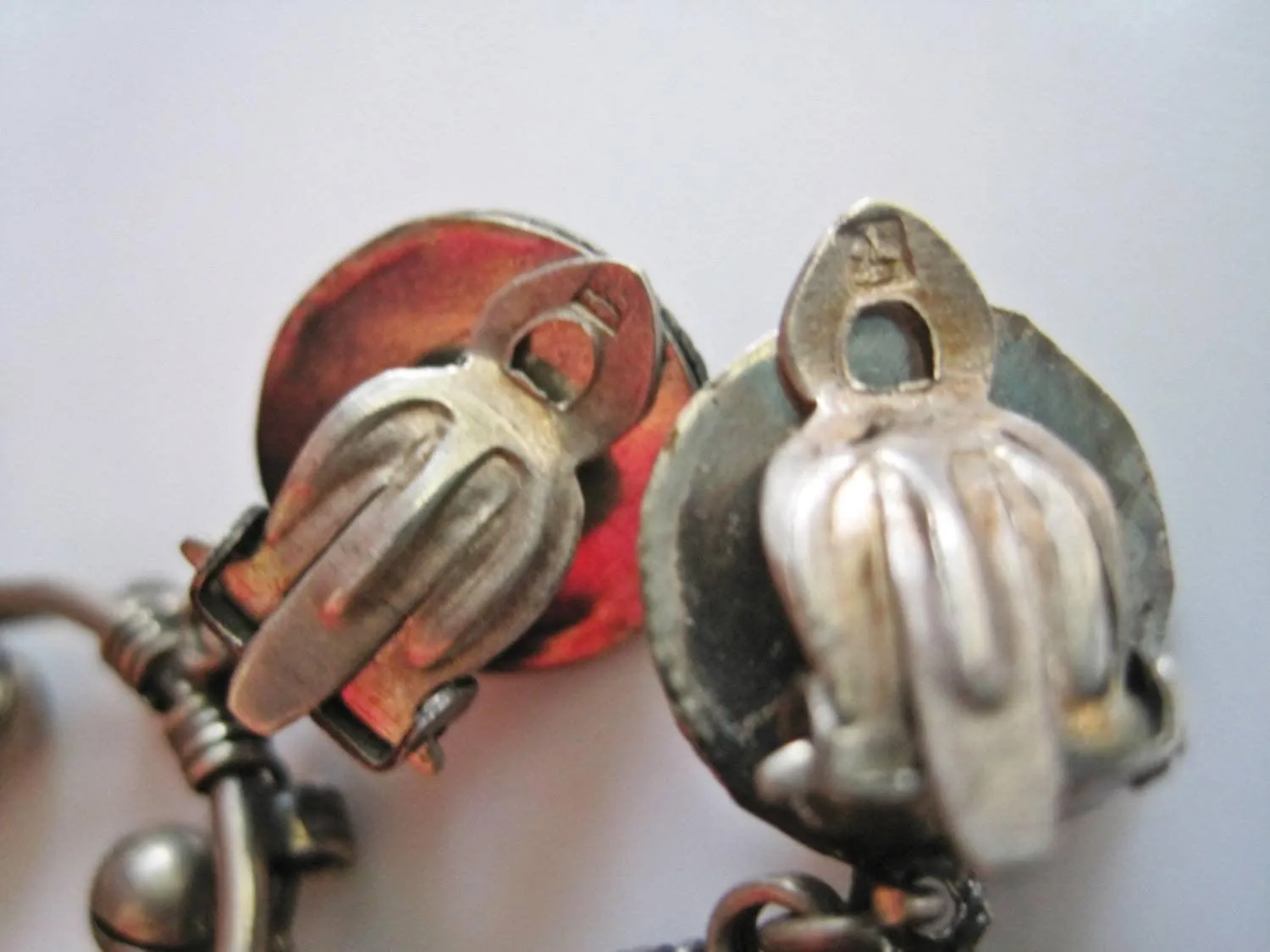 Egyptian Silver Clip On Zar Dance Earrings