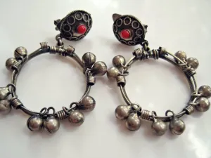 Egyptian Silver Clip On Zar Dance Earrings