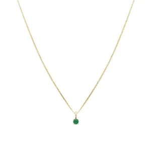 Element Necklace | 14k Gold & Emerald