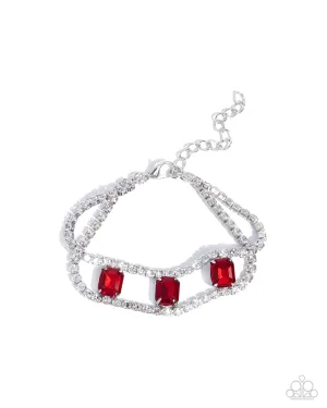 Embedded Elegance - Red Bracelet - Paparazzi Accessories