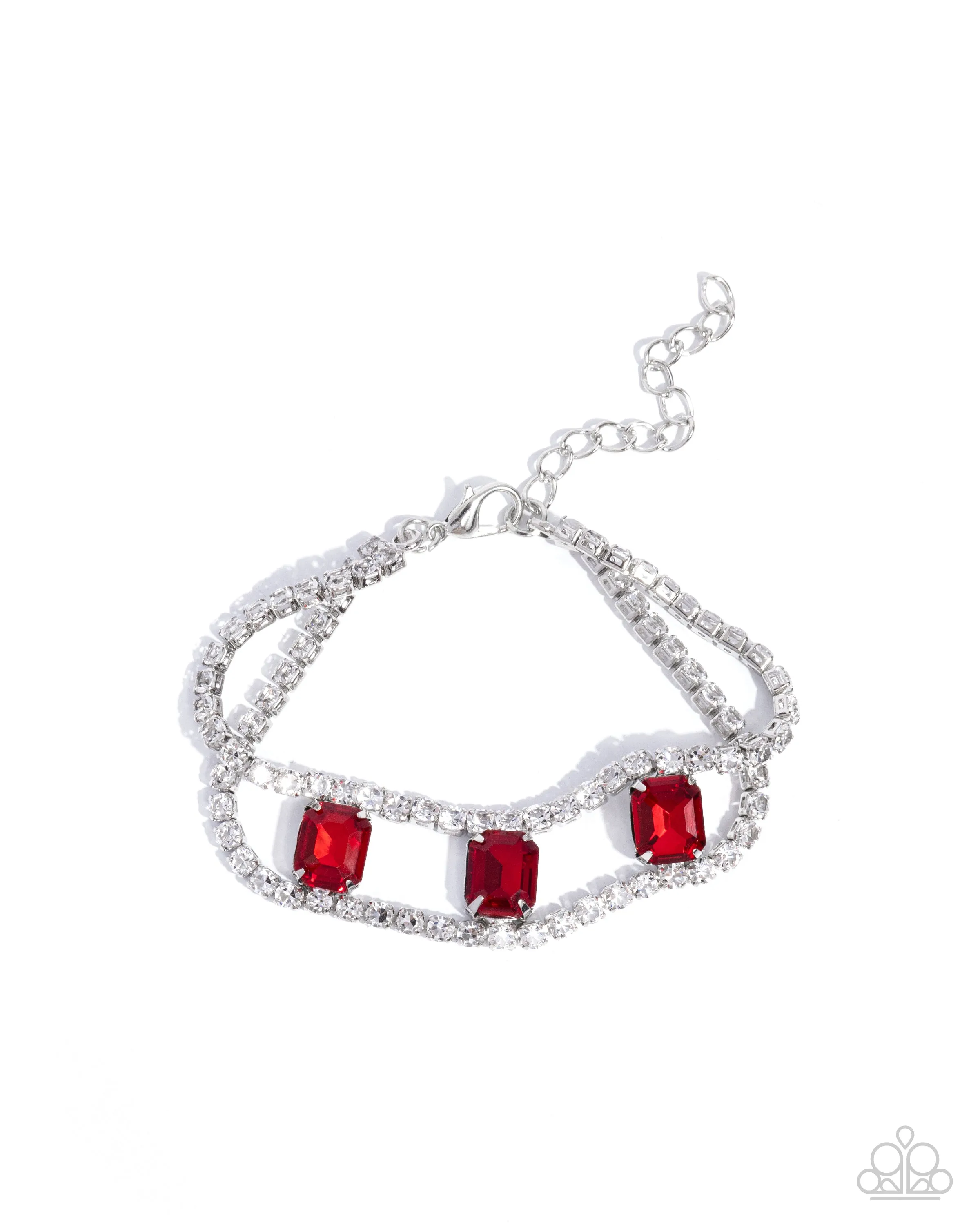 Embedded Elegance - Red Bracelet - Paparazzi Accessories