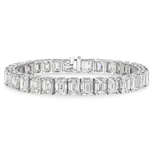 Emerald Cut Diamond Tennis Bracelet, 35 CT
