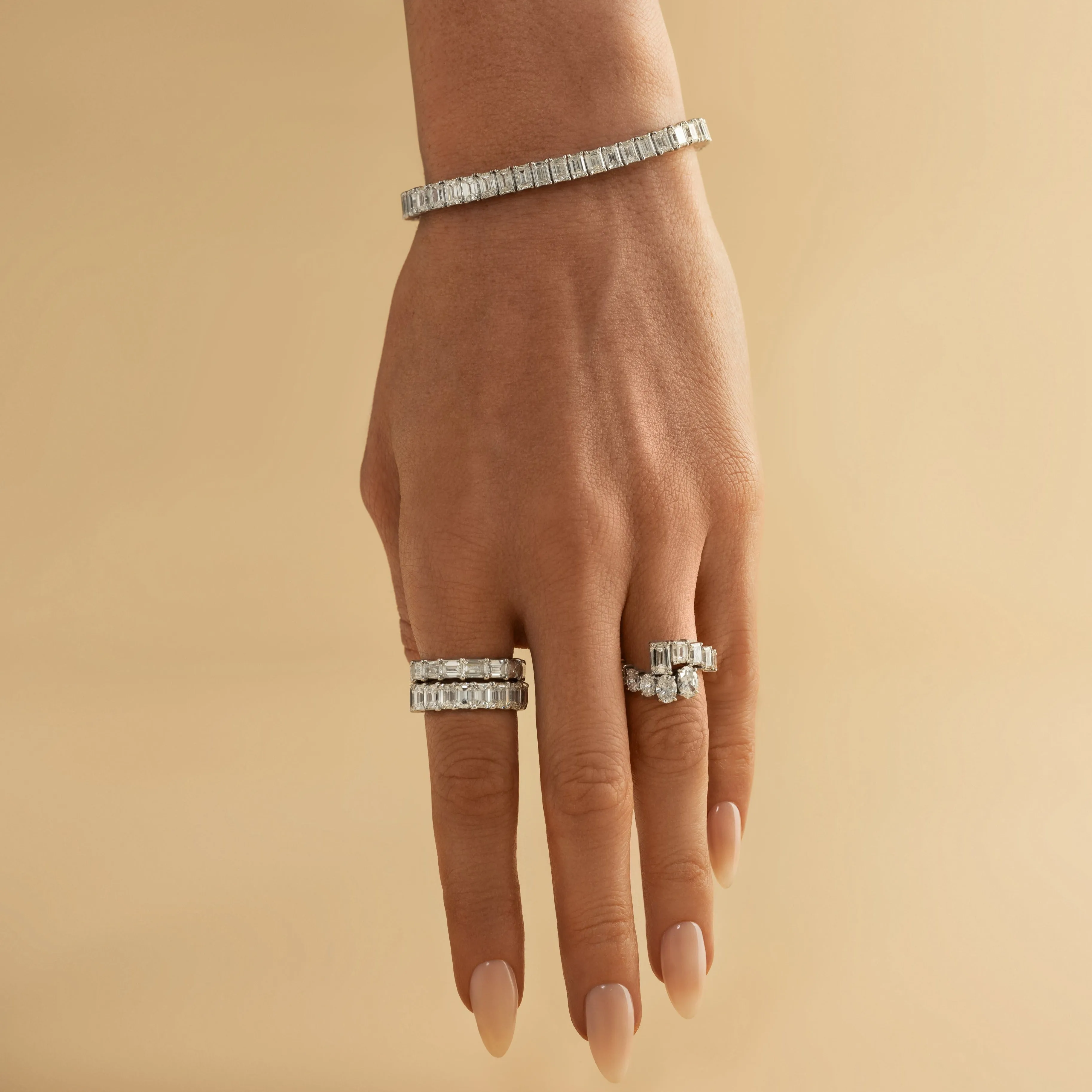 Emerald Cut Diamond Tennis Bracelet