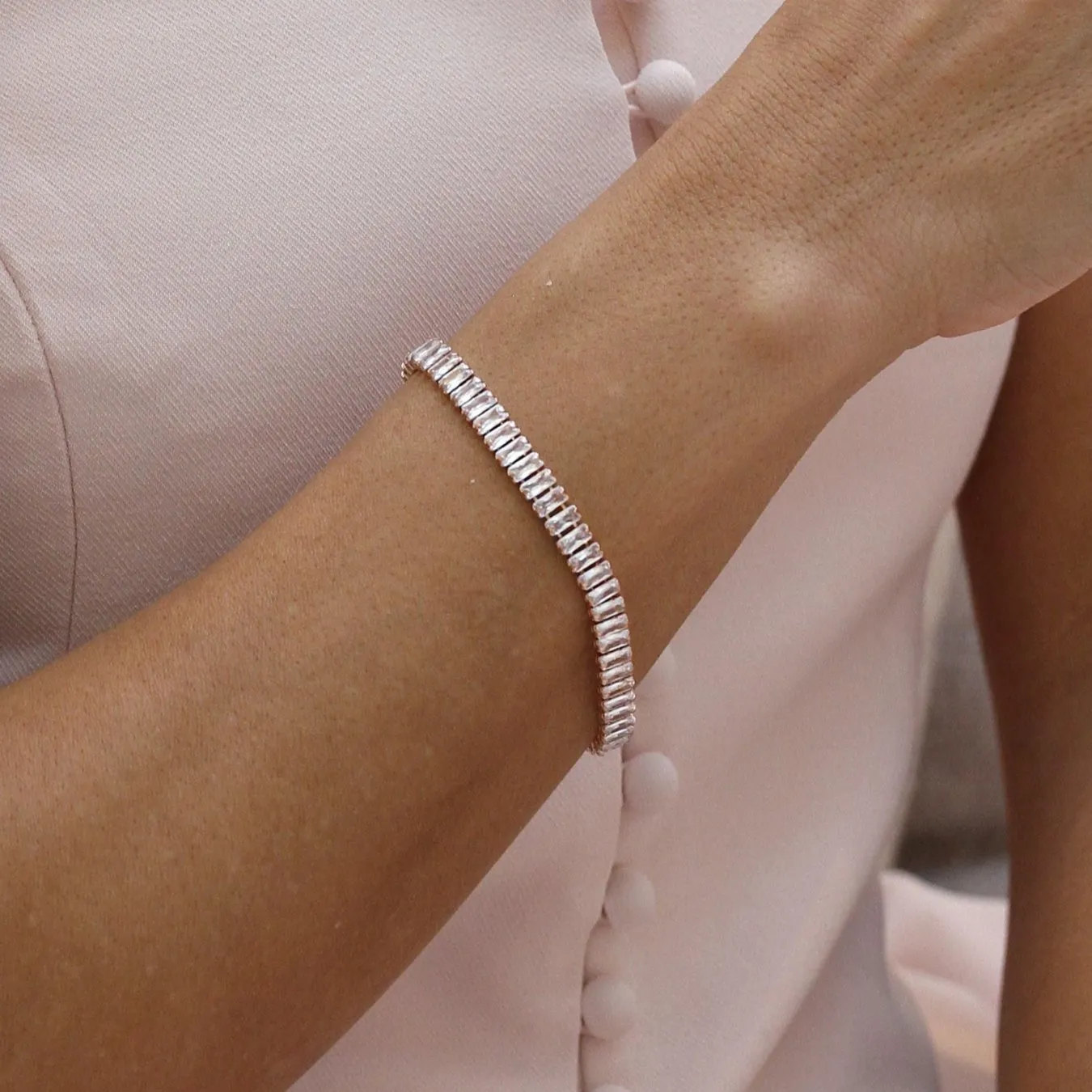 Emerald Tennis Bracelet - Rose Gold