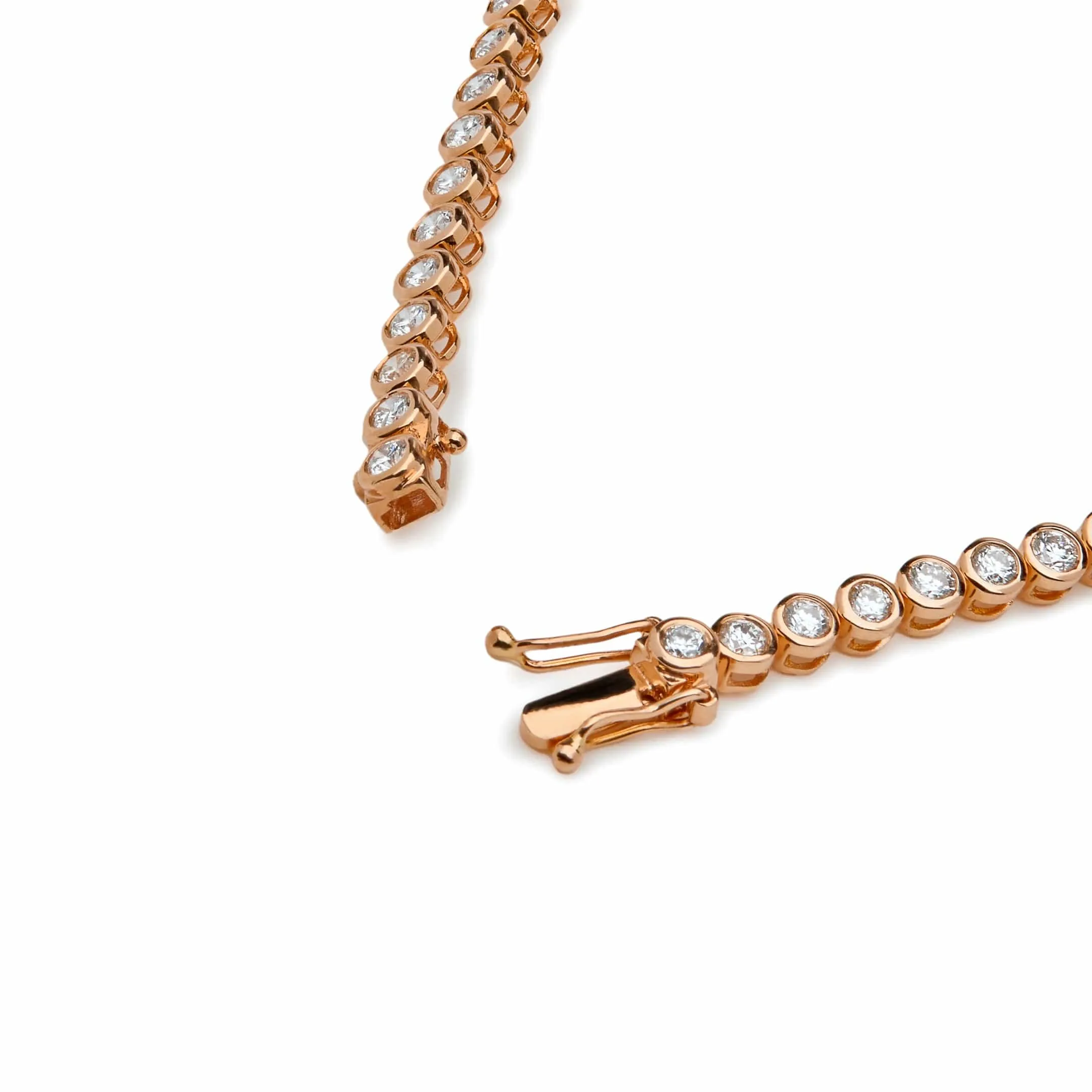 Evil Eye Blue Sapphire and White Diamond Rose Gold Bracelet