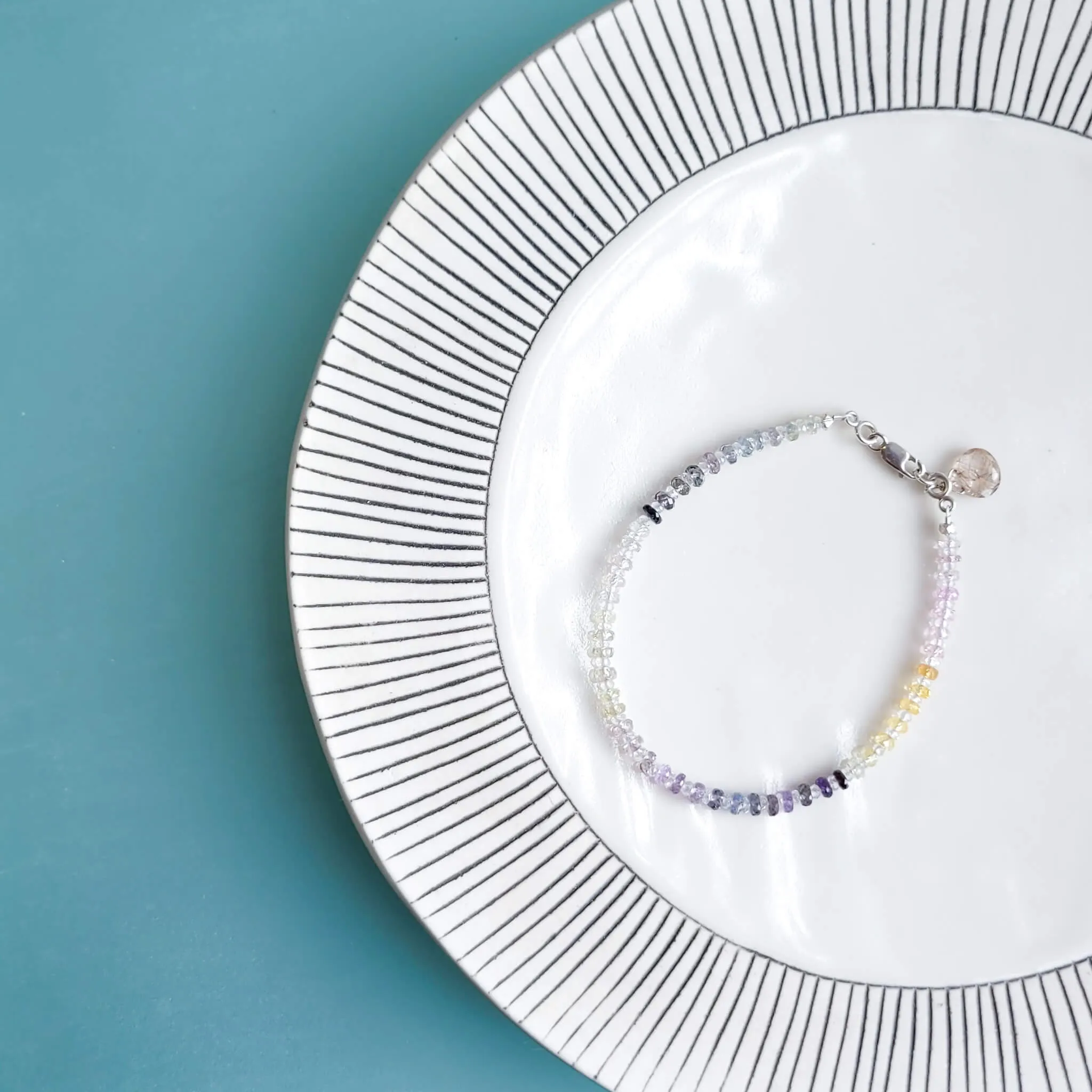 Faceted Rainbow Sapphire Bracelet