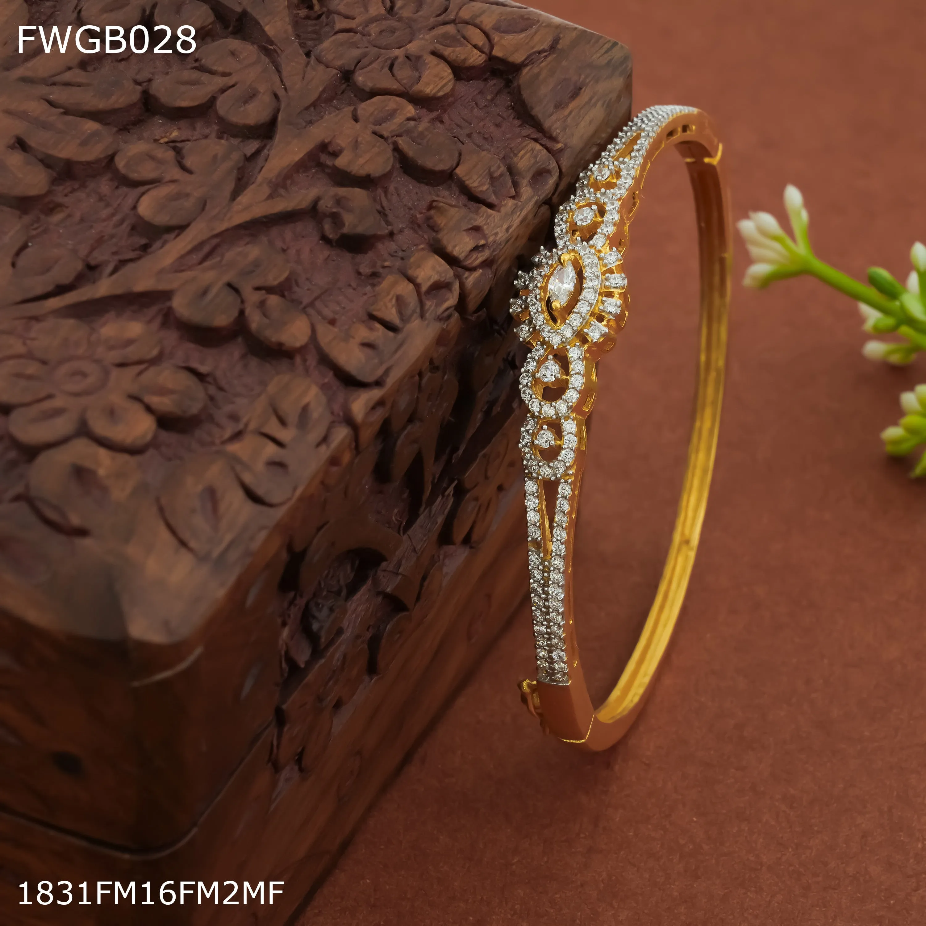 Freemen 1mg Gold plated rhodium Bangles For Women - FWGB028