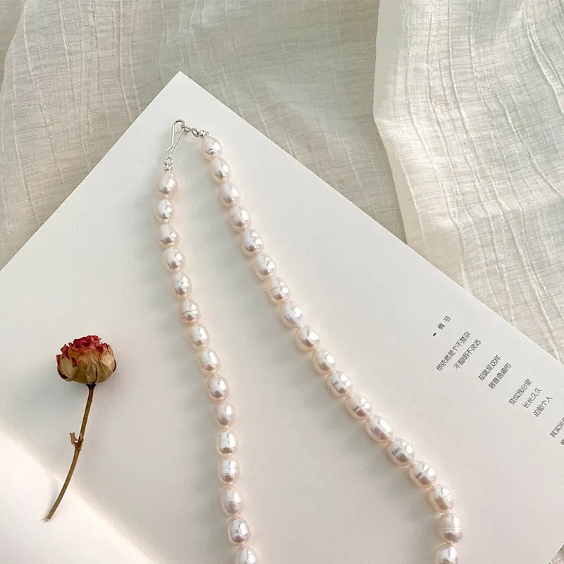 Freshwater Pearl Necklace 925 Sterling Silver Clasp