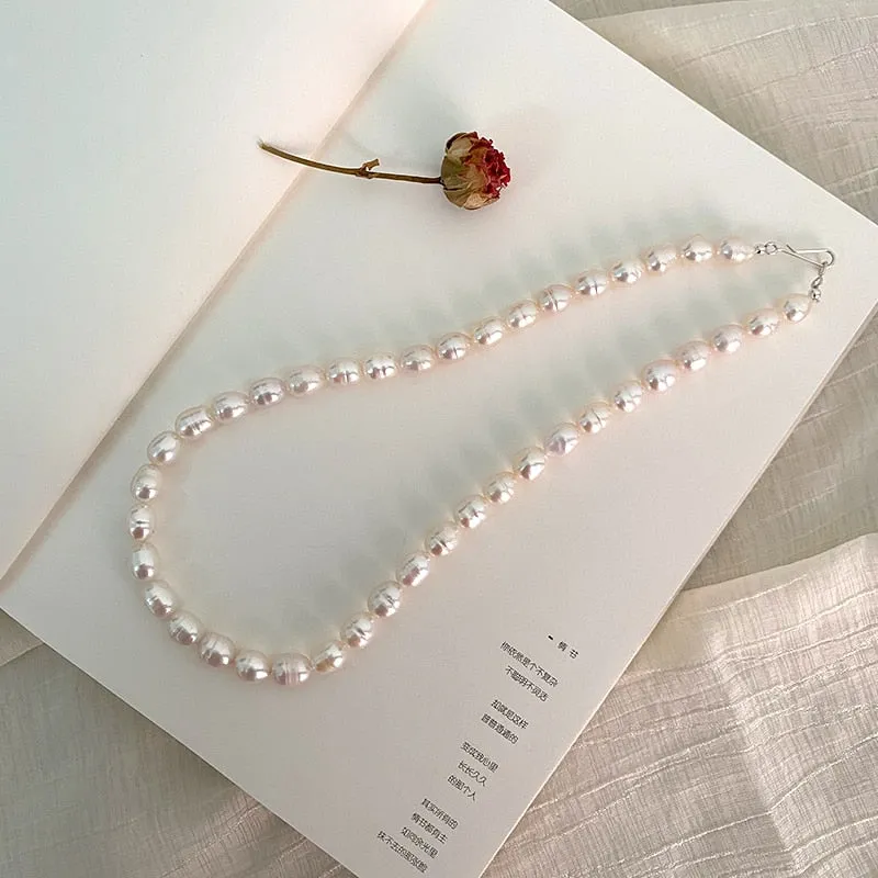 Freshwater Pearl Necklace 925 Sterling Silver Clasp