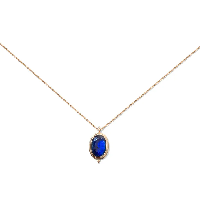 Gaia Necklace, Kyanite, 9kt Yellow Gold