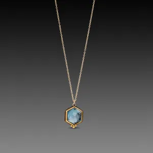 Geometric Topaz Necklace with Gold Dots