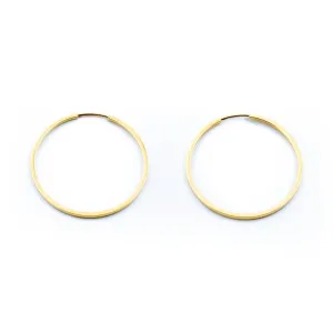 Gold Pipe Hoop Earrings