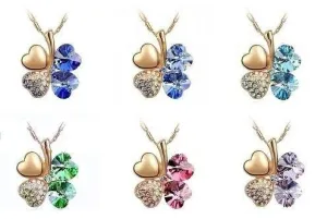 Gold Swarovski Shamrock Necklace
